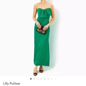 Lilly Pulitzer Green Bow Maxi Dress